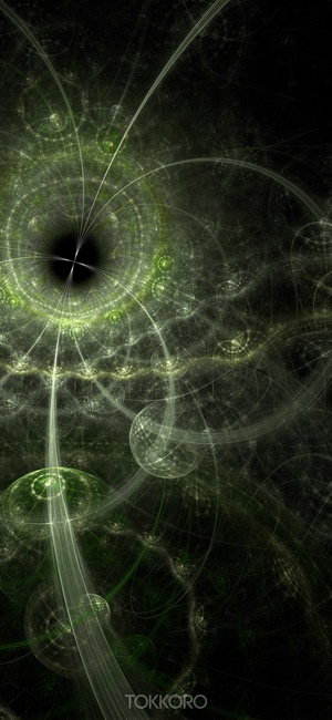 Green and white abstract fractal pattern