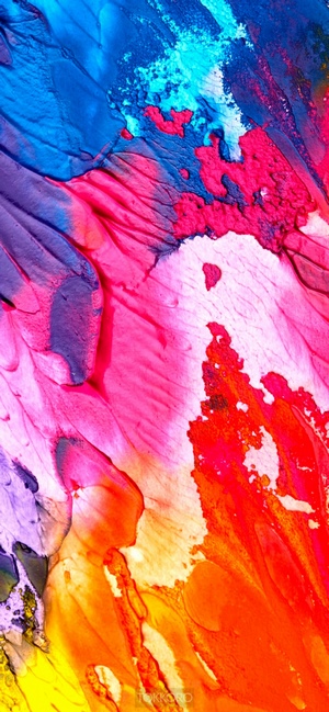 Abstract multicolor paint strokes on a white background