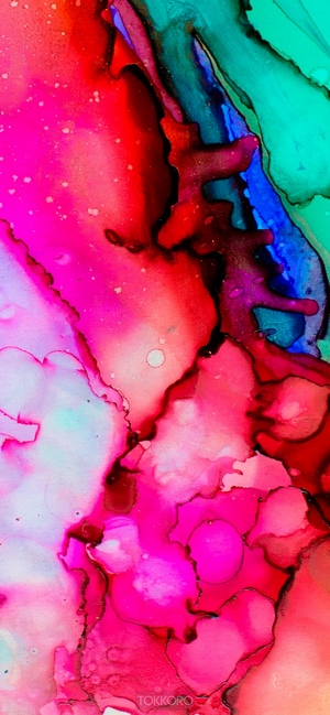 Abstract multicolor ink flow art