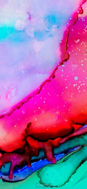 Abstract multicolor bright ink painting