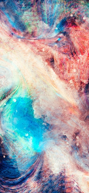 Abstract multicolor wash drawing