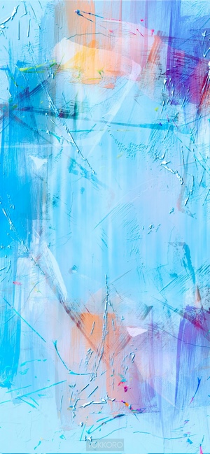 Abstract multicolor wash drawing with textured brushstrokes