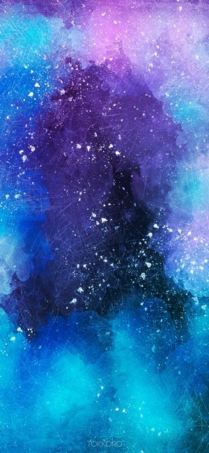 Abstract watercolor galaxy with stars