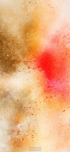 Abstract watercolor wash drawing with red and gold tones