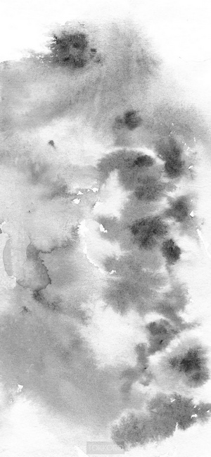 Abstract watercolor wash drawing in black and white