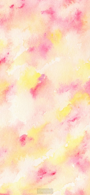 Watercolor wash drawing with pink and yellow colors