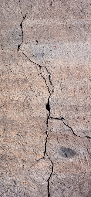 Cracked concrete surface