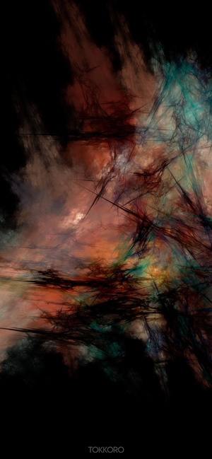 Abstract fractal art with dark and colorful textures