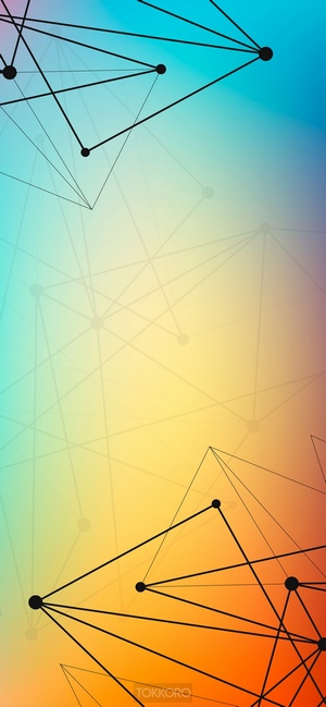 Abstract network of lines and dots on a gradient background