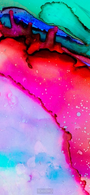 Abstract multicolor fluid art with bright pink and blue hues