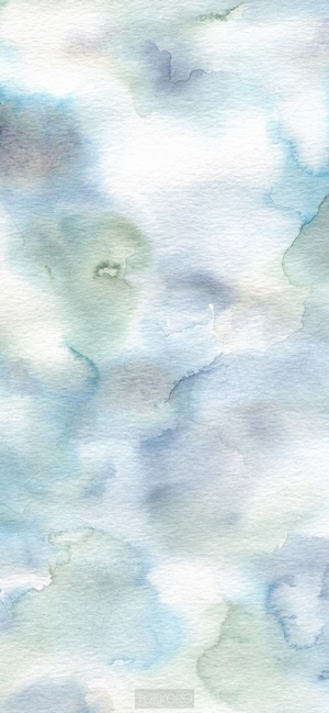 Watercolor wash drawing with blue and green hues