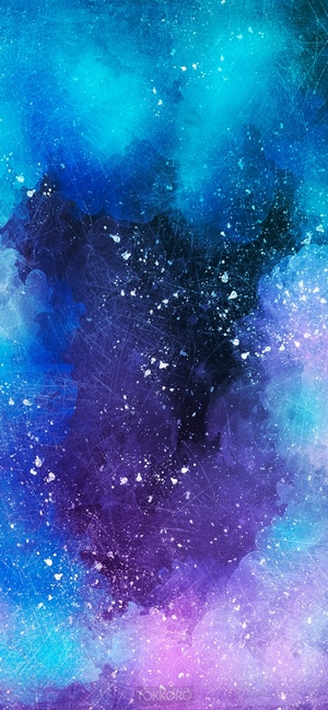 Abstract watercolor galaxy with stars