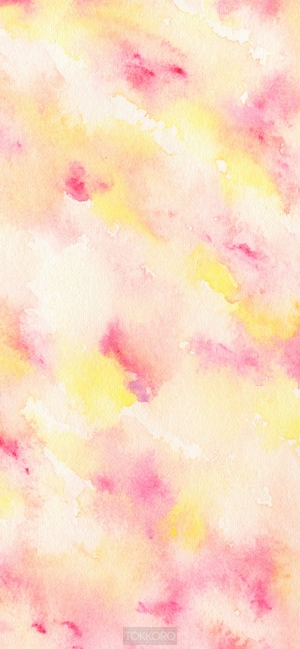 Watercolor wash drawing with pink and yellow abstract pattern