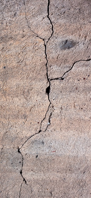 Cracked concrete surface