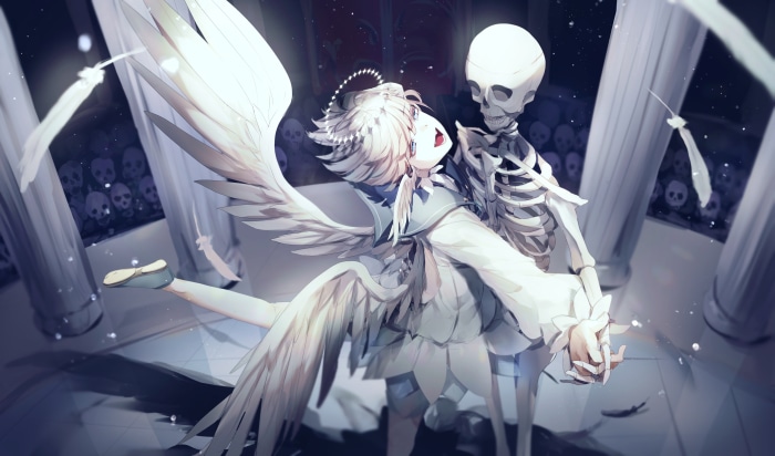 Fantasy Angel and Skeleton Dancing 4K