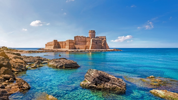 Le Castella castle on the coast of Capo Rizzuto, Italy