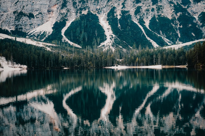 Mountain lake reflection