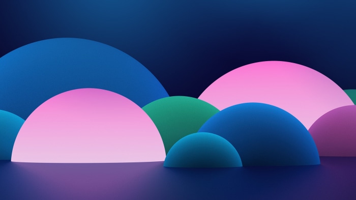 Abstract Spheres in Dark Blue and Pink