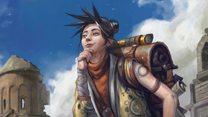 Girl with backpack in Pathfinder: Wrath of the Righteous