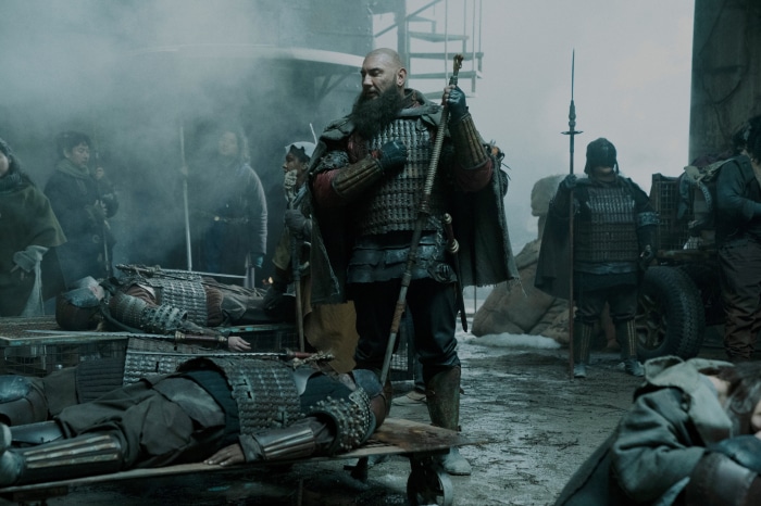 Dave Bautista in a post-apocalyptic scene