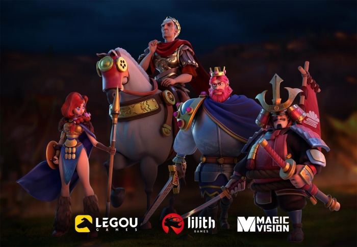 Rise of Kingdoms characters with logos