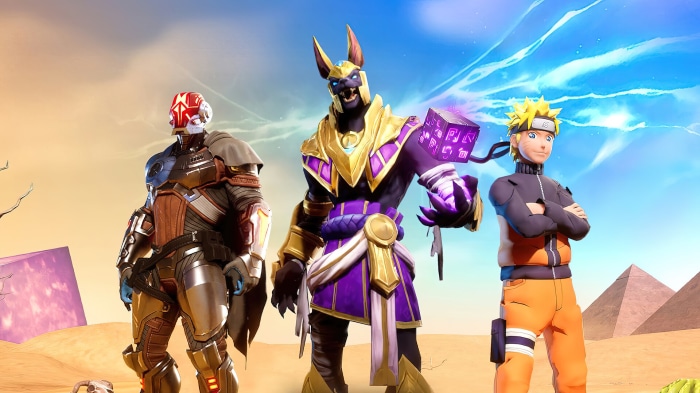 Naruto Uzumaki and two other characters in Fortnite