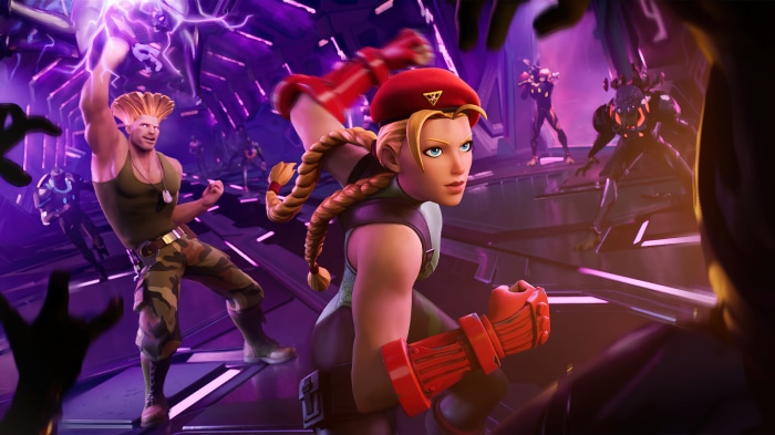 Cammy and Guile from Street Fighter in Fortnite