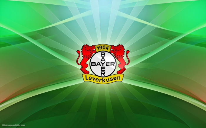 Bayer 04 Leverkusen logo on green background