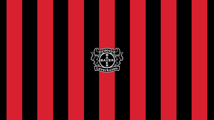 Bayer 04 Leverkusen logo on striped background