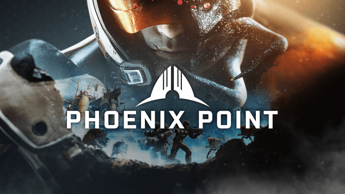 Phoenix Point game logo with soldiers and aliens