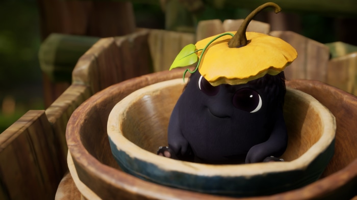 Kena: Bridge of Spirits character in a bowl