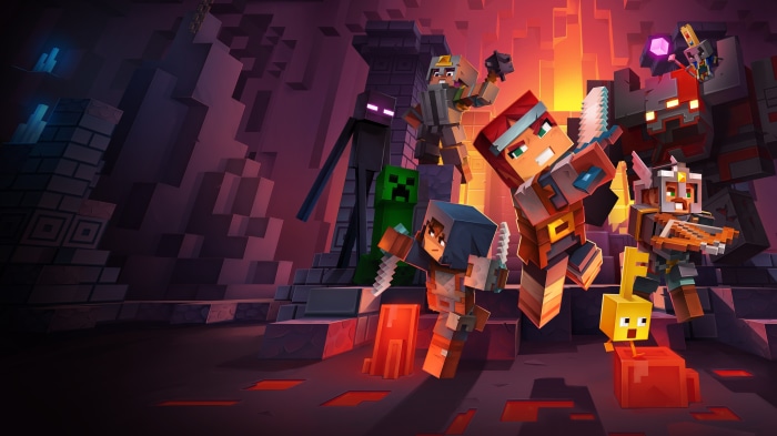 Minecraft Dungeons characters and monsters 4K