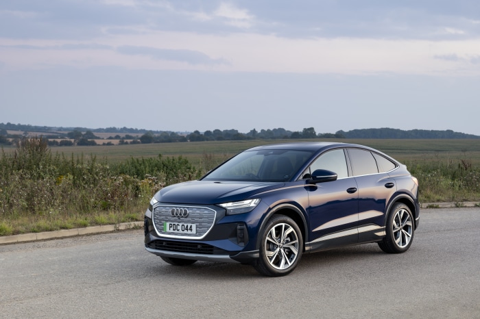 Audi Q4 Sportback 40 e-tron parked on a road