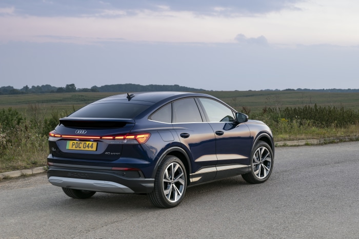 Audi Q4 Sportback 40 e-tron parked on a road