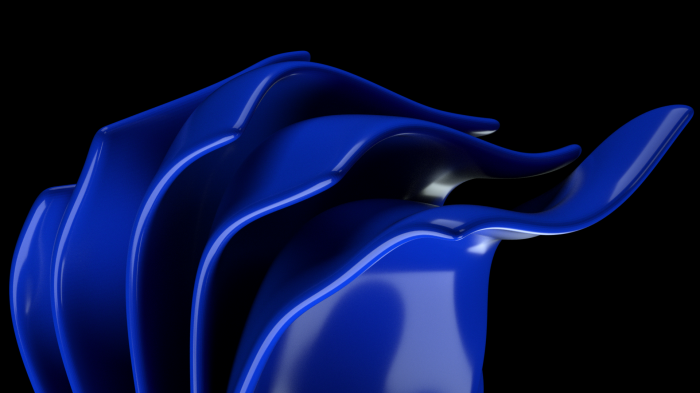 Windows 11 styled blue abstract flowing shapes