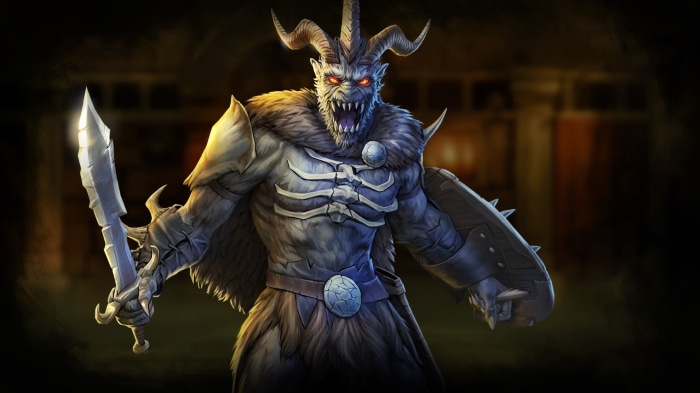 Gloomhaven Demon Warrior with Sword and Shield