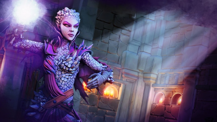 Gloomhaven character casting a spell in a stone dungeon