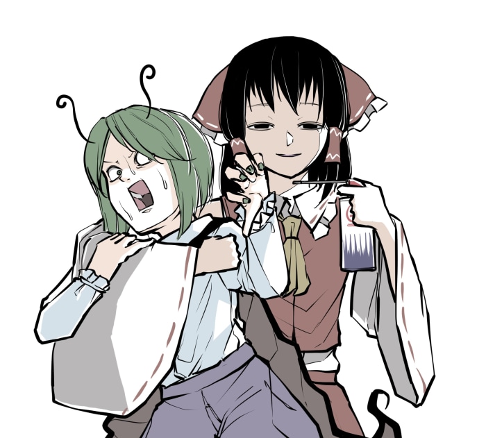 Wriggle Nightbug and Reimu Hakurei from Touhou