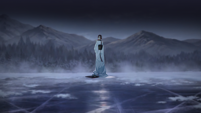 Miss Crane from Fate/Grand Order on a frozen lake