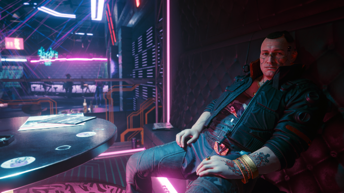 Man in a bar in Cyberpunk 2077