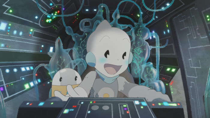 Two characters in a spaceship cockpit