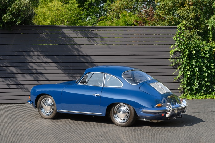 Blue Porsche 356C Carrera 2 Coupe
