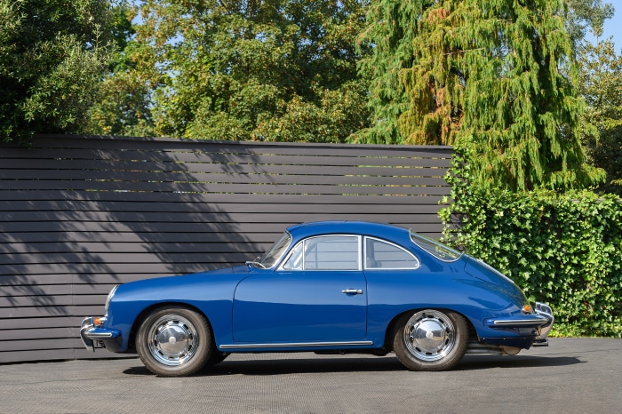 Blue Porsche 356C Carrera 2 Coupe