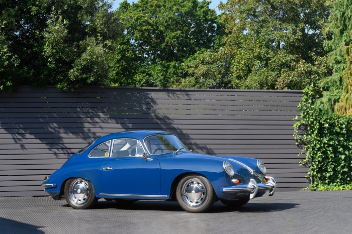 Blue Porsche 356C Carrera 2 Coupe 4K
