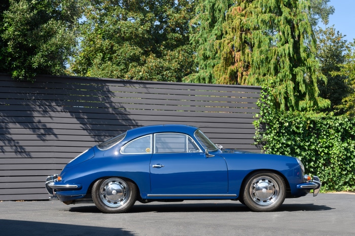 Blue Porsche 356C Carrera 2 Coupe