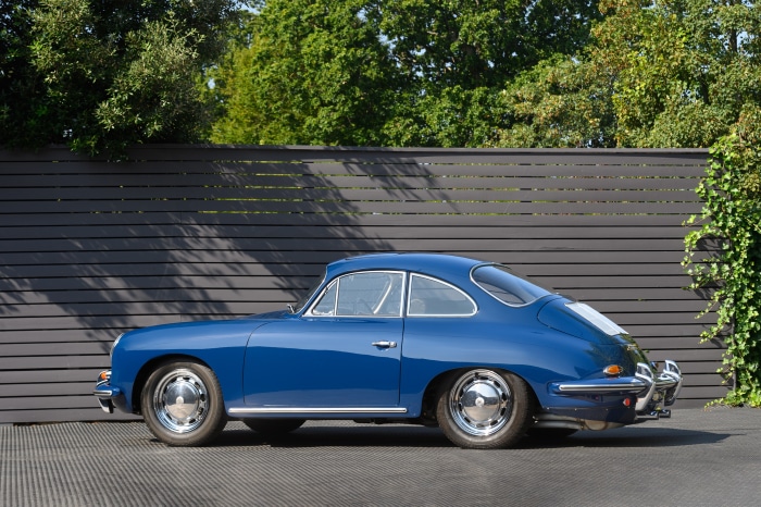 Blue Porsche 356C Carrera 2 Coupe