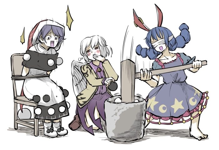 Sagume Kishin, Doremy Sweet, and Seiran from Touhou