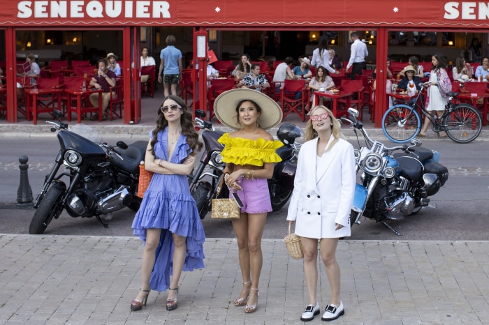 Emily in Paris: Lily Collins and friends at Senequier