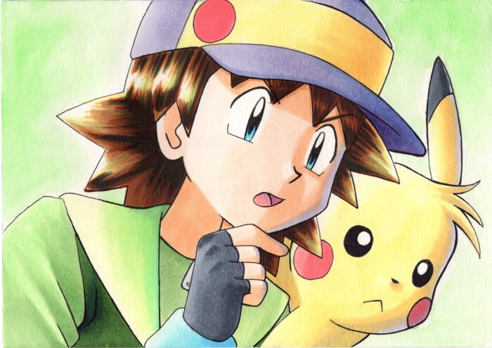 Ritchie and Pikachu from Pokémon