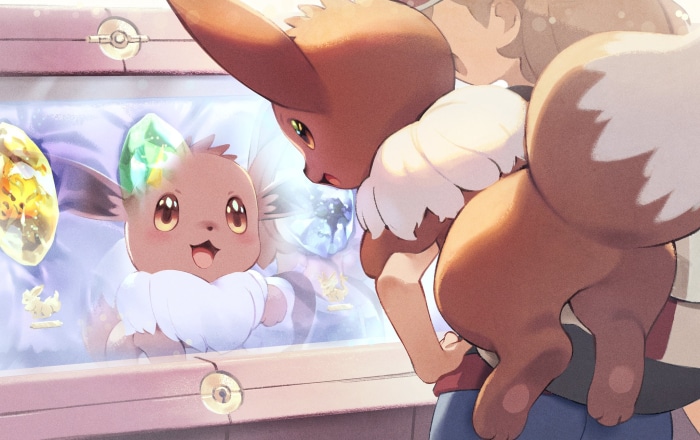 Elaine and Eevee from Pokémon: Let's Go